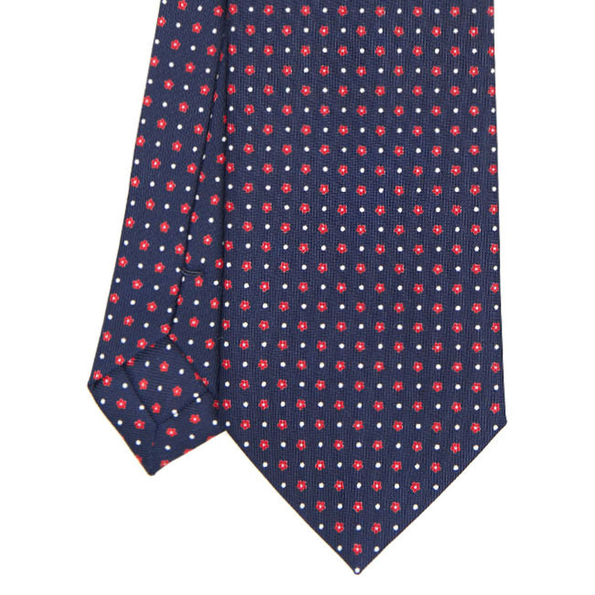 DARK BLUE SARTORIAL PRINTED SILK TIE