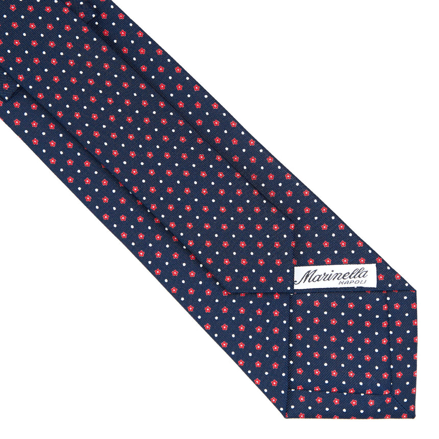 DARK BLUE SARTORIAL PRINTED SILK TIE