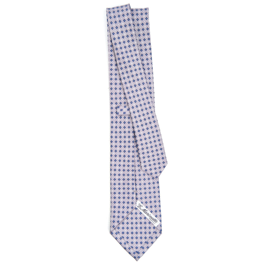 CRAVATTA SARTORIALE IN SETA STAMPATA GRIGIO CHIARO
