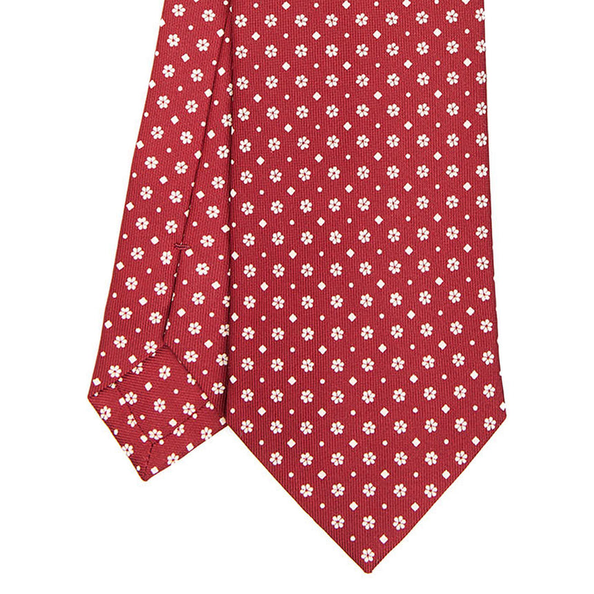 BURGUNDY SARTORIAL PRINTED SILK TIE