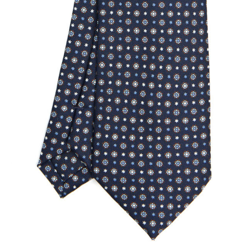 DARK BLUE SARTORIAL PRINTED SILK TIE