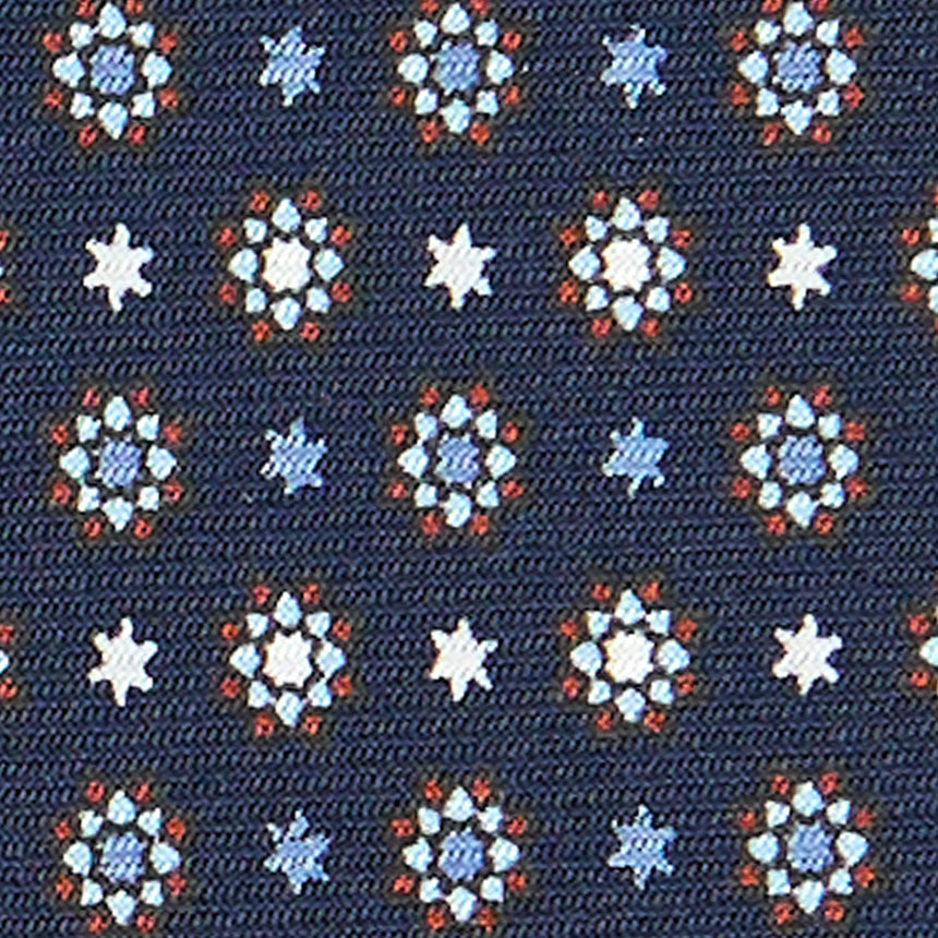 DARK BLUE SARTORIAL PRINTED SILK TIE