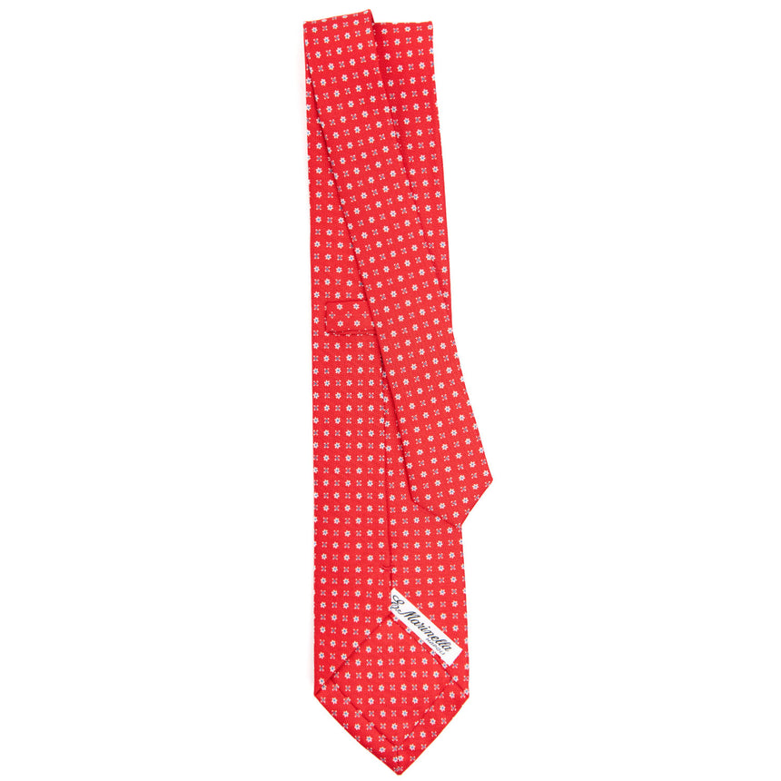 CRAVATTA SARTORIALE IN SETA STAMPATA ROSSA