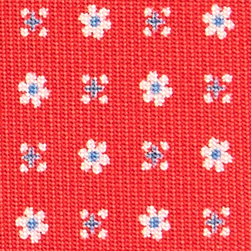 CRAVATTA SARTORIALE IN SETA STAMPATA ROSSA