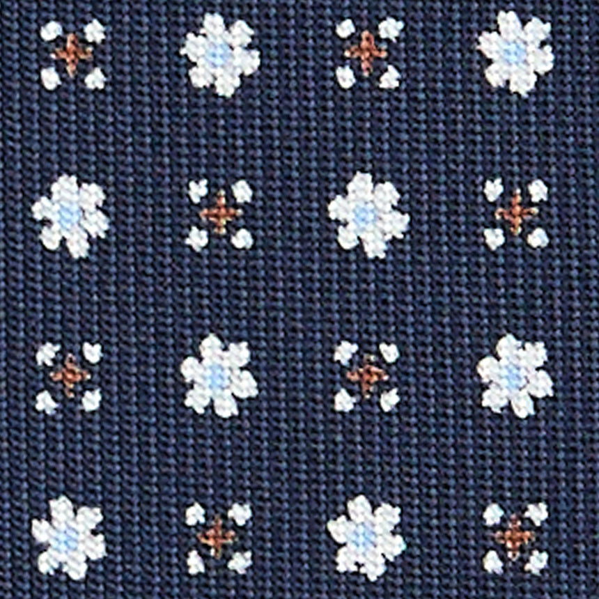 DARK BLUE SARTORIAL PRINTED SILK TIE