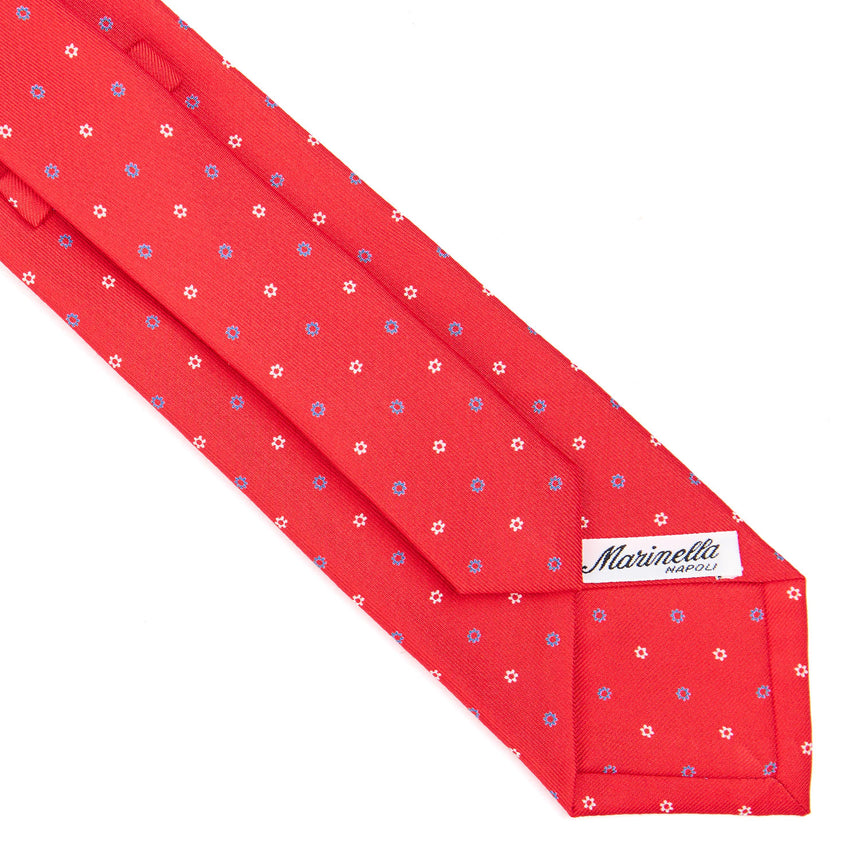 CRAVATTA SARTORIALE IN SETA STAMPATA ROSSA