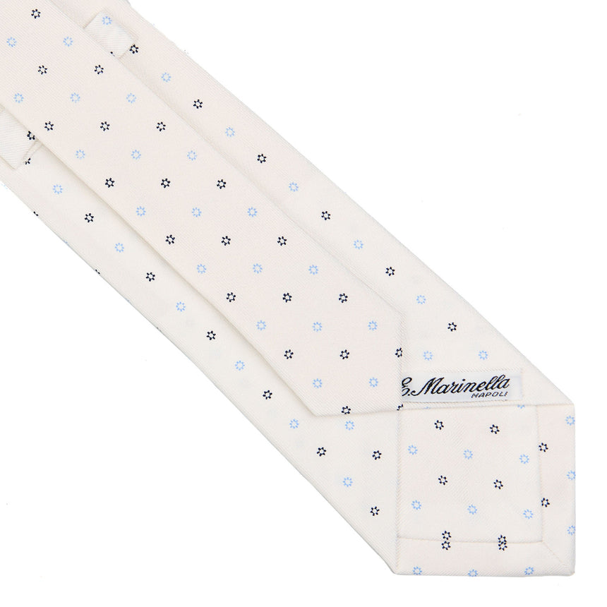 CRAVATTA SARTORIALE IN SETA STAMPATA BIANCA