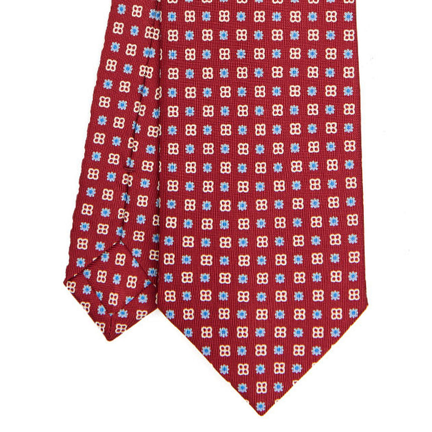 BURGUNDY SARTORIAL PRINTED SILK TIE