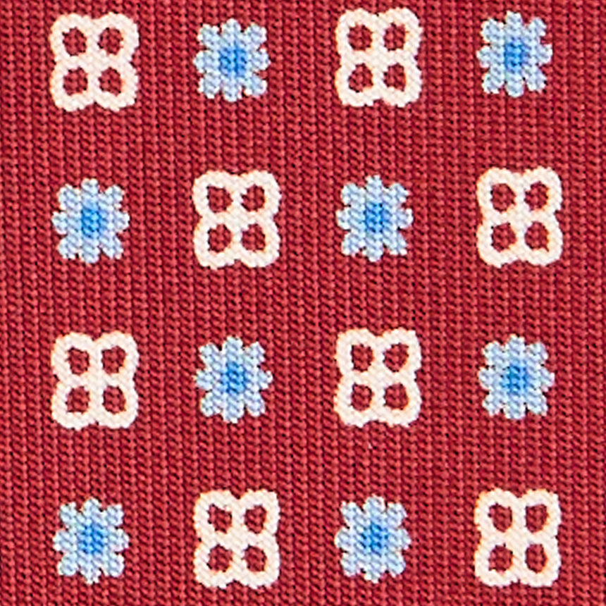 BURGUNDY SARTORIAL PRINTED SILK TIE