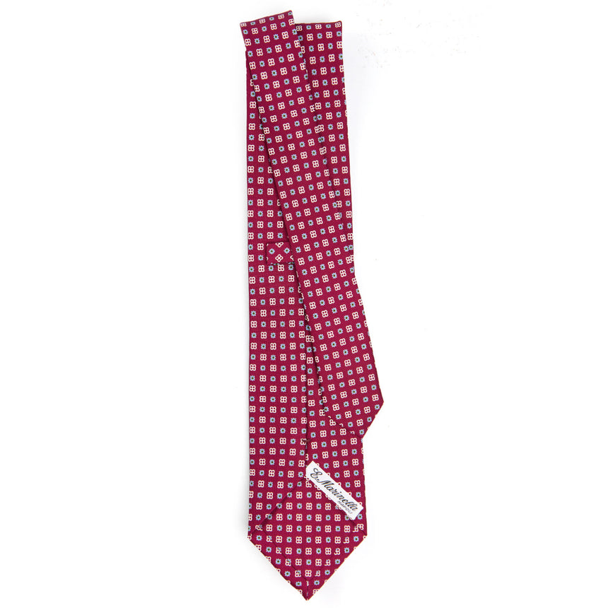 CRAVATTA SARTORIALE IN SETA STAMPATA FUCSIA