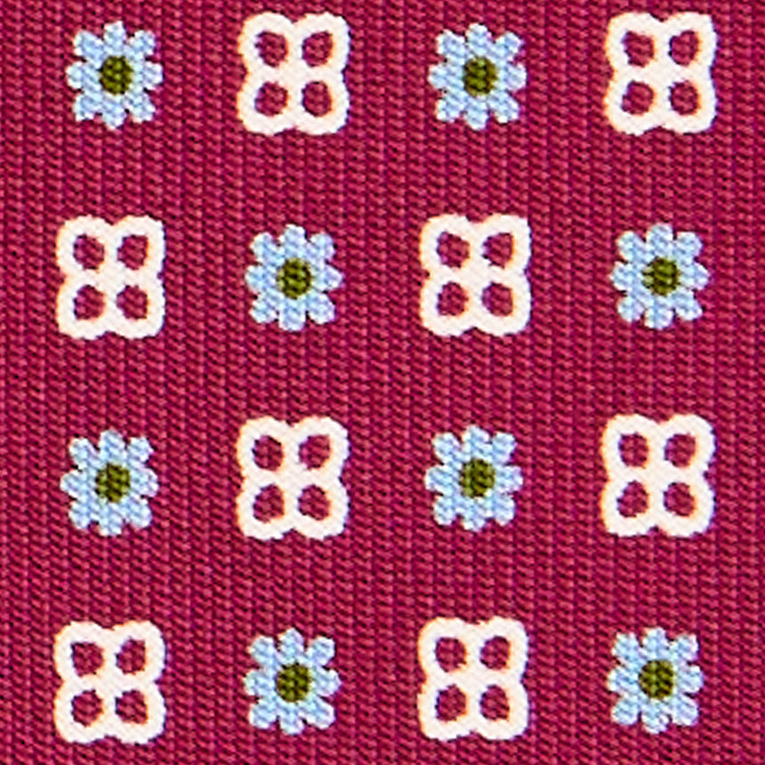 CRAVATTA SARTORIALE IN SETA STAMPATA FUCSIA