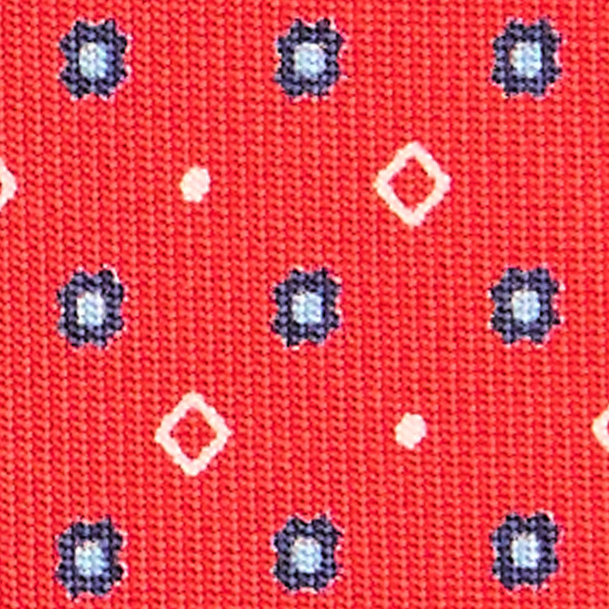 CRAVATTA SARTORIALE IN SETA STAMPATA ROSSA