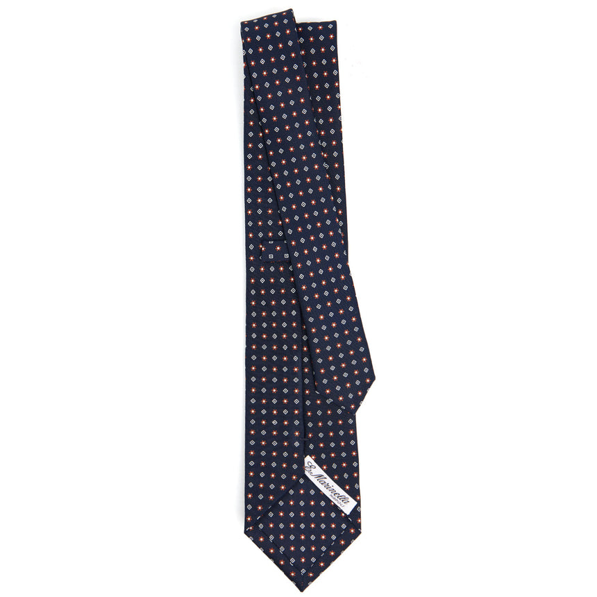 DARK BLUE SARTORIAL PRINTED SILK TIE