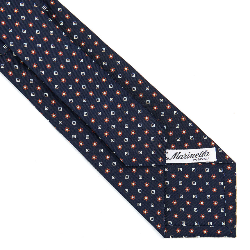 DARK BLUE SARTORIAL PRINTED SILK TIE