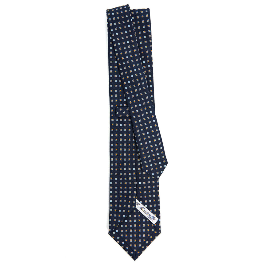 DARK BLUE SARTORIAL PRINTED SILK TIE
