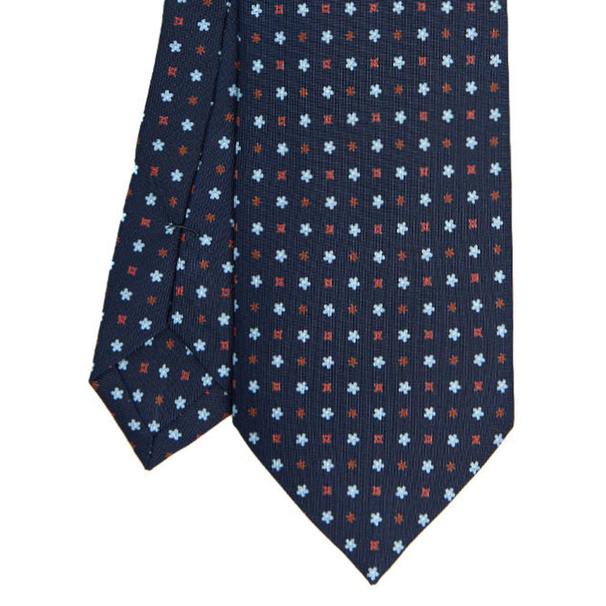 DARK BLUE SARTORIAL PRINTED SILK TIE
