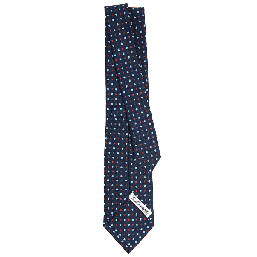 DARK BLUE SARTORIAL PRINTED SILK TIE