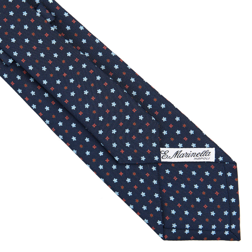 DARK BLUE SARTORIAL PRINTED SILK TIE