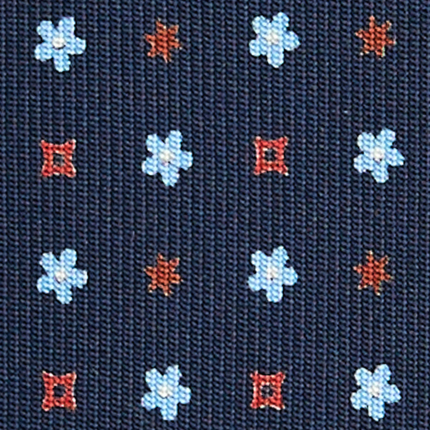 DARK BLUE SARTORIAL PRINTED SILK TIE