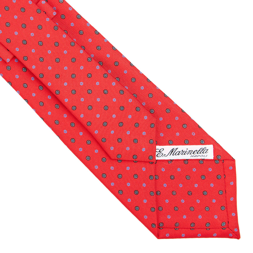 CRAVATTA SARTORIALE IN SETA STAMPATA ROSSA
