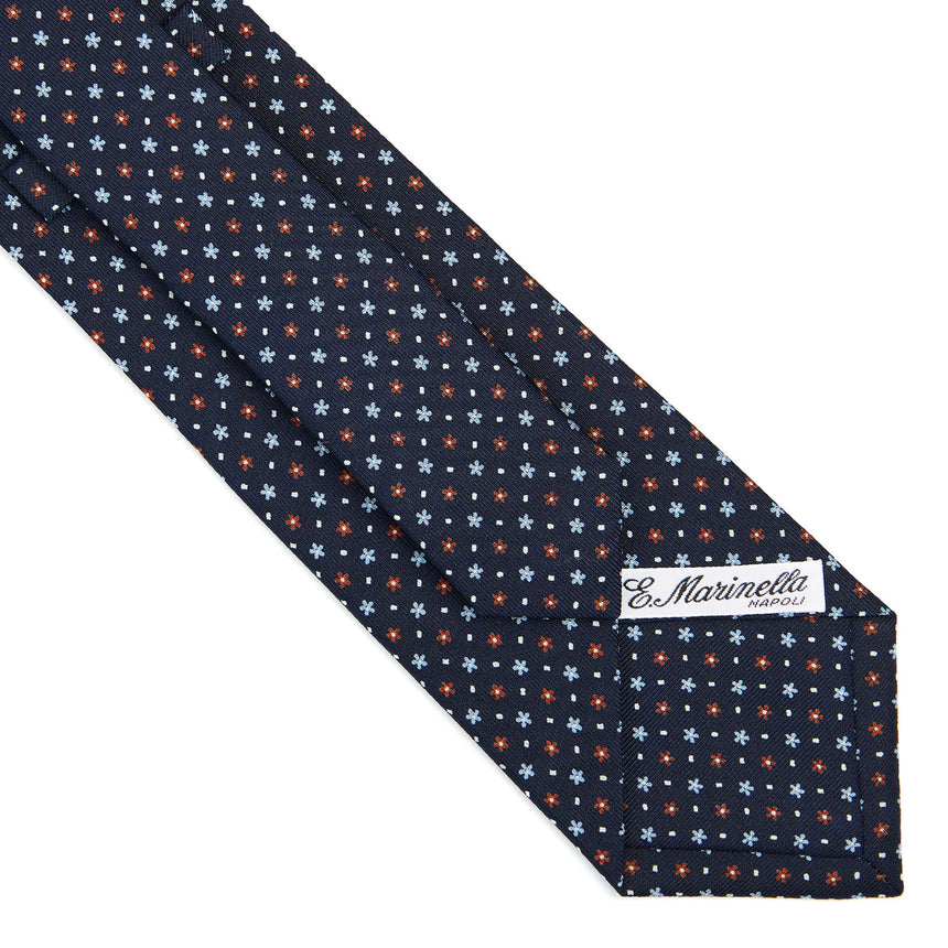 DARK BLUE SARTORIAL PRINTED SILK TIE