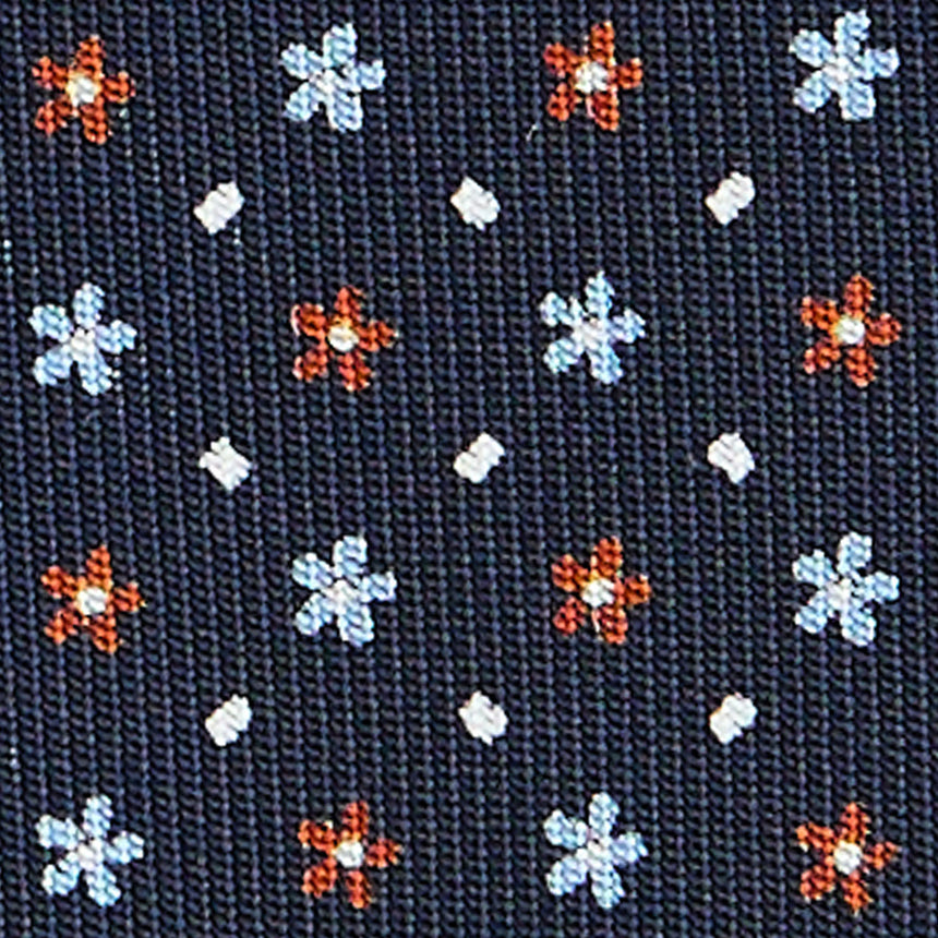 DARK BLUE SARTORIAL PRINTED SILK TIE