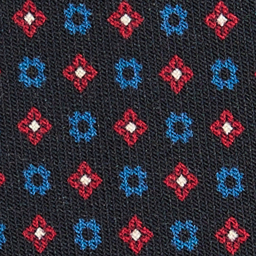 CRAVATTA SARTORIALE IN LANA BLU SCURO