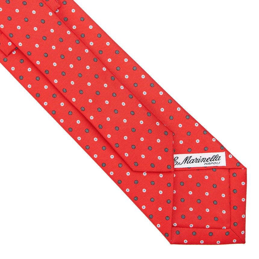 CRAVATTA SARTORIALE IN SETA STAMPATA ROSSA