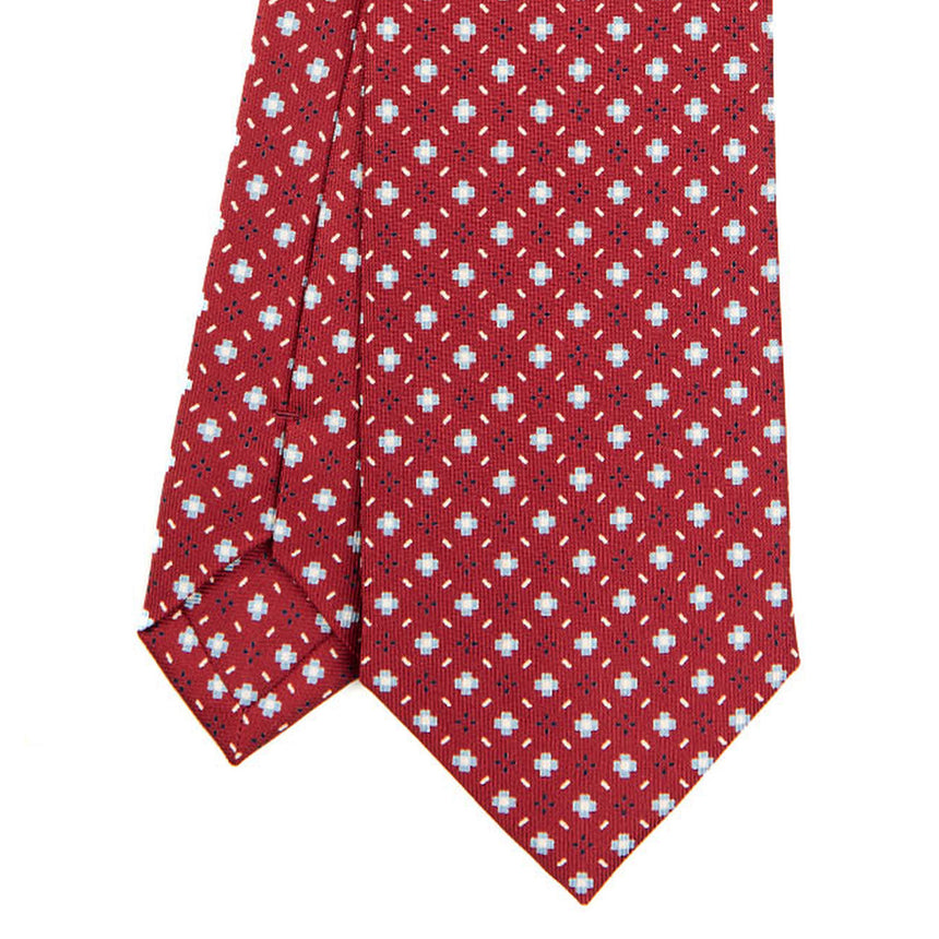 BURGUNDY SARTORIAL PRINTED SILK TIE