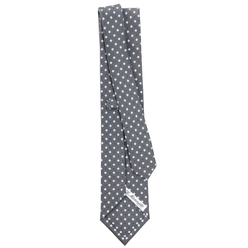 CRAVATTA SARTORIALE IN SETA STAMPATA GRIGIO SCURO