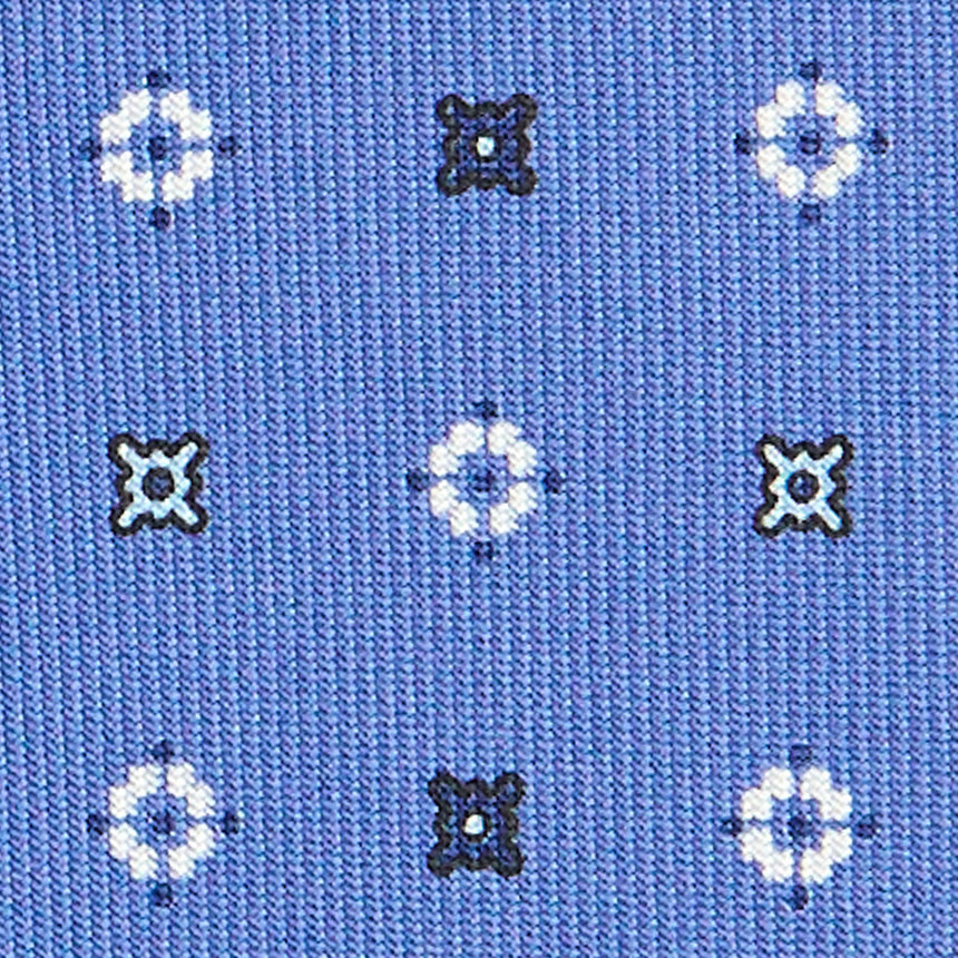 CRAVATTA SARTORIALE IN SETA STAMPATA AZZURRO POLVERE