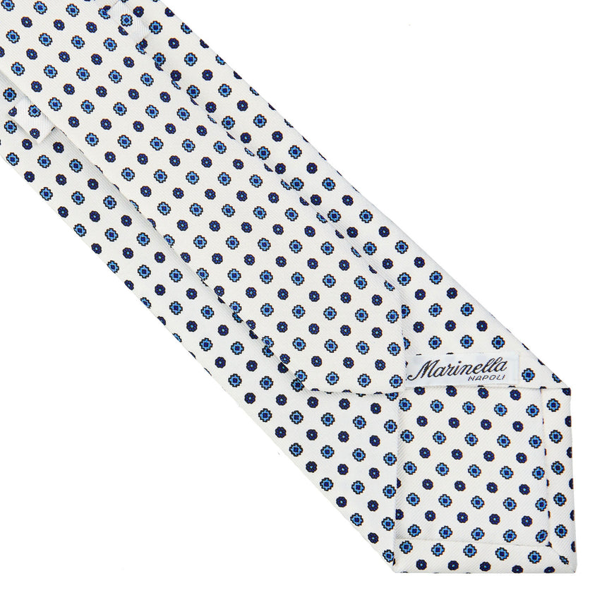 CRAVATTA SARTORIALE IN SETA STAMPATA BIANCA