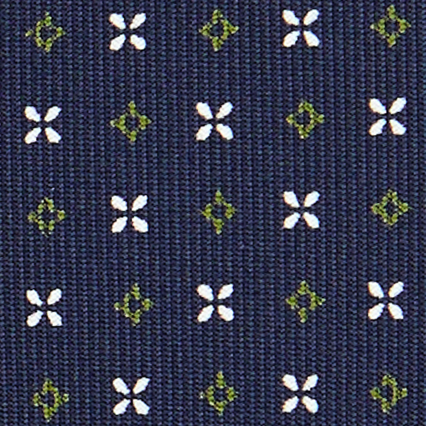 CRAVATTA SARTORIALE IN SETA STAMPATA BLU SCURO