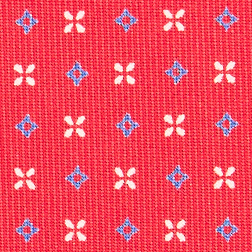 CRAVATTA SARTORIALE IN SETA STAMPATA ROSSA