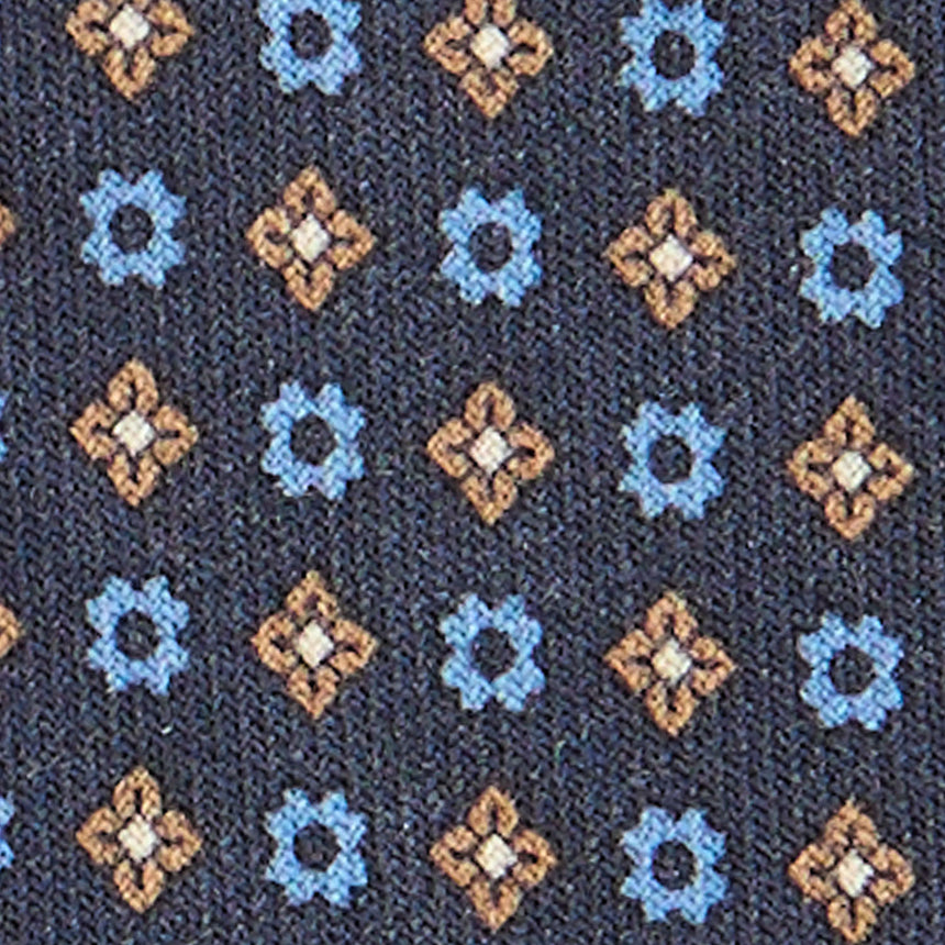 CRAVATTA SARTORIALE IN LANA BLU SCURO