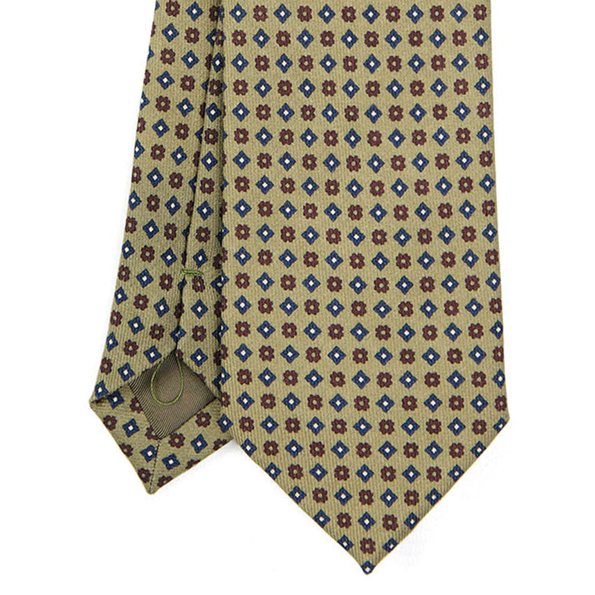 CRAVATTA SARTORIALE IN LANA VERDE OLIVA