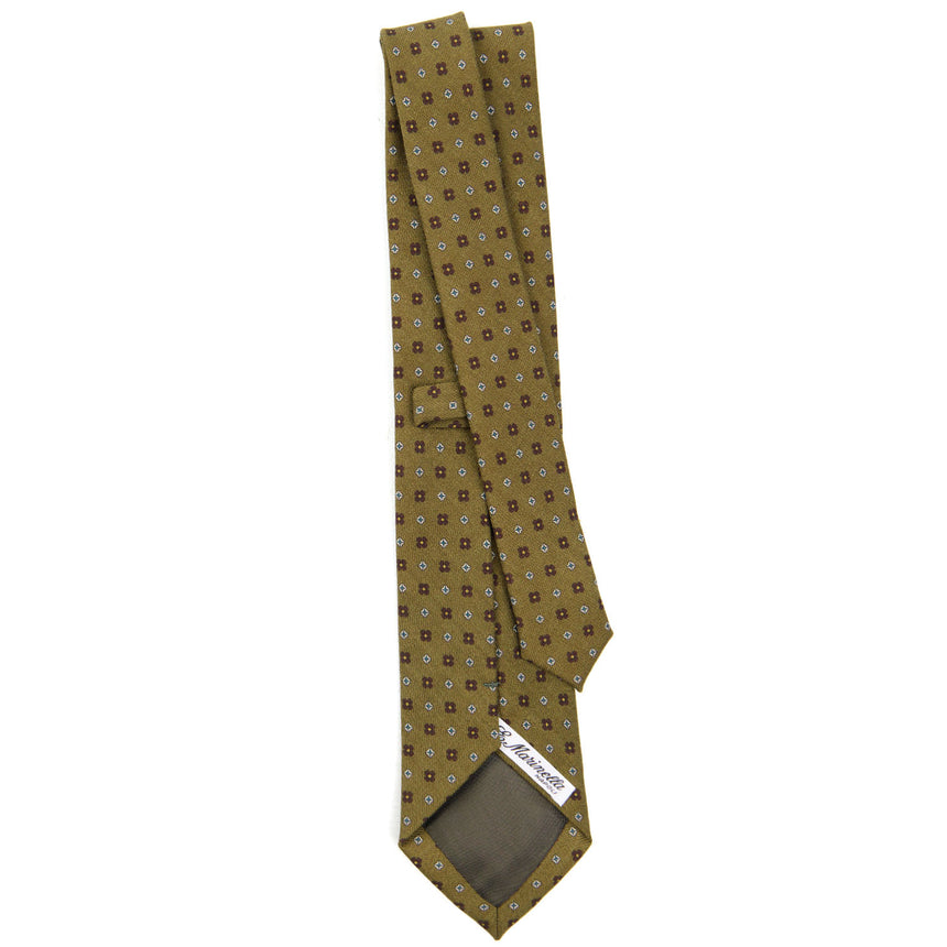 CRAVATTA SARTORIALE IN LANA VERDE OLIVA