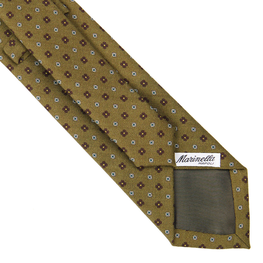 CRAVATTA SARTORIALE IN LANA VERDE OLIVA