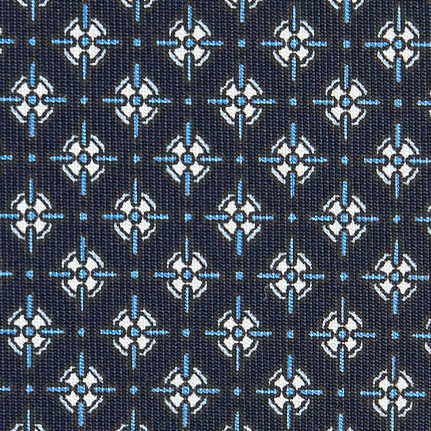 DARK BLUE SARTORIAL PRINTED SILK TIE