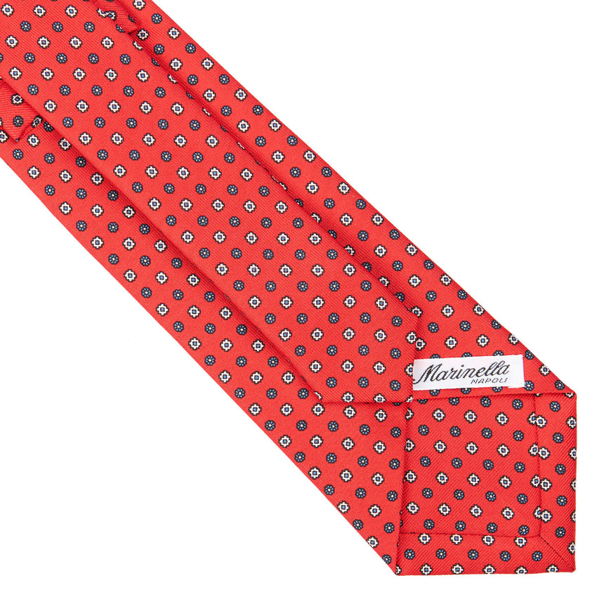 RED SARTORIAL PRINTED SILK TIE