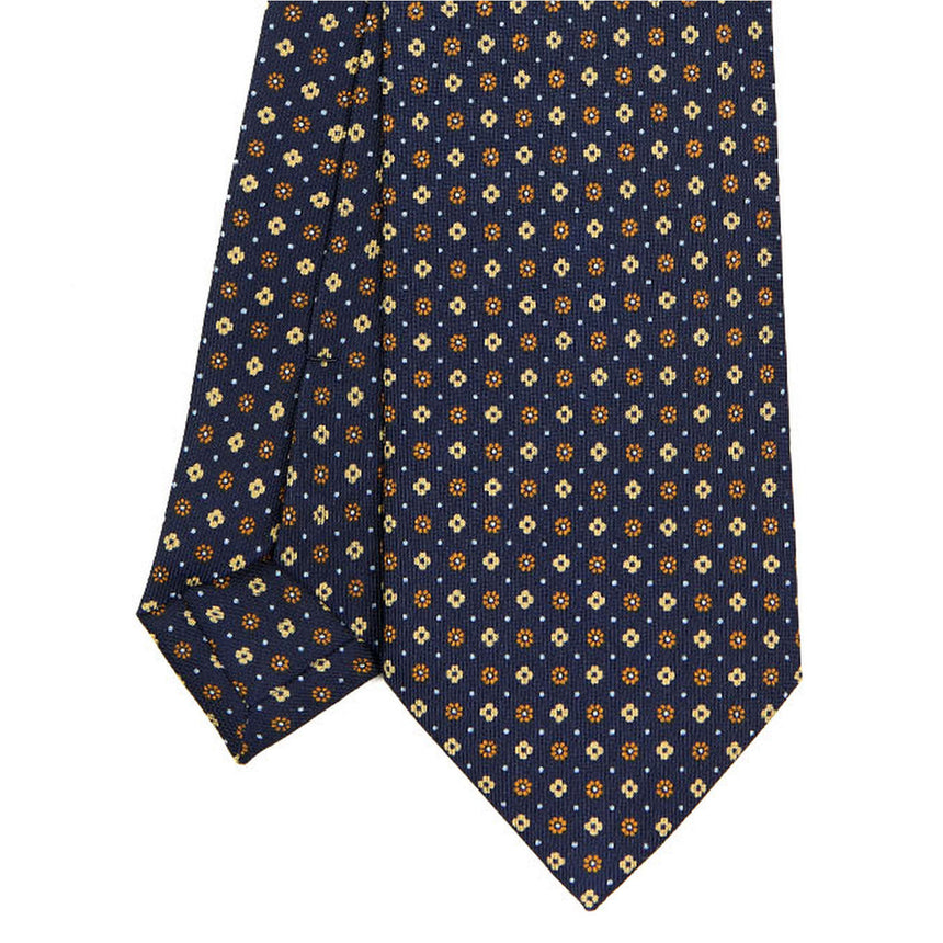 DARK BLUE SARTORIAL PRINTED SILK TIE