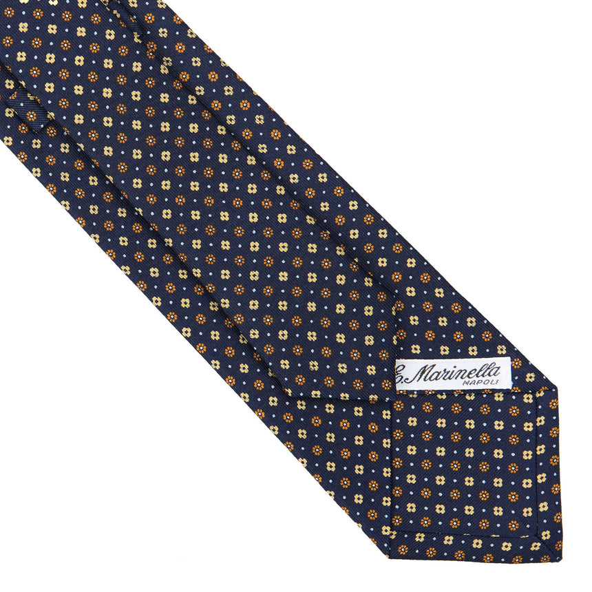 DARK BLUE SARTORIAL PRINTED SILK TIE