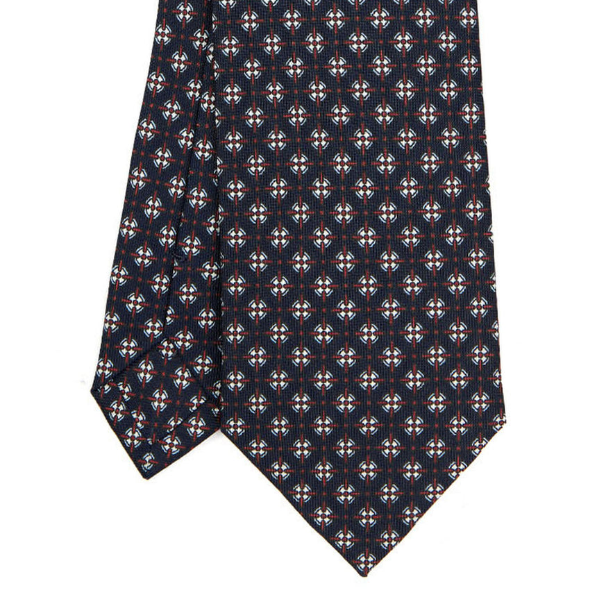 DARK BLUE SARTORIAL PRINTED SILK TIE