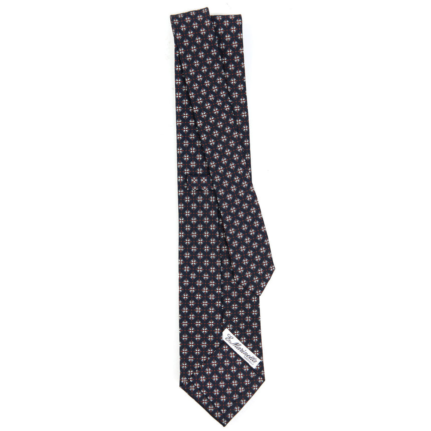 DARK BLUE SARTORIAL PRINTED SILK TIE
