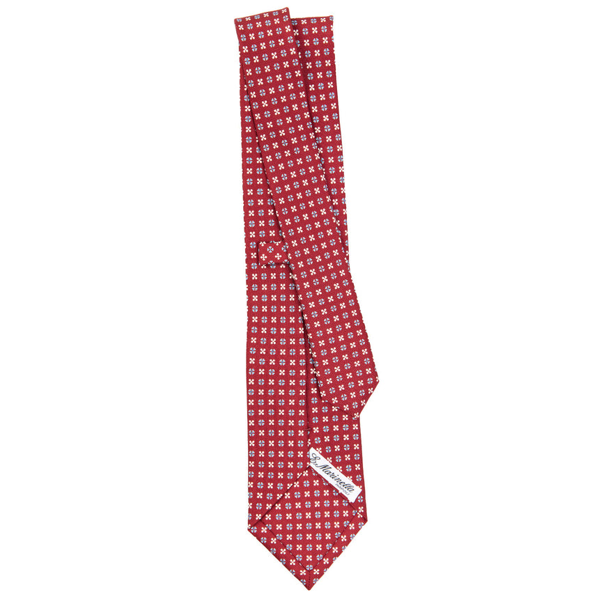 CRAVATTA SARTORIALE IN SETA STAMPATA BORDEAUX