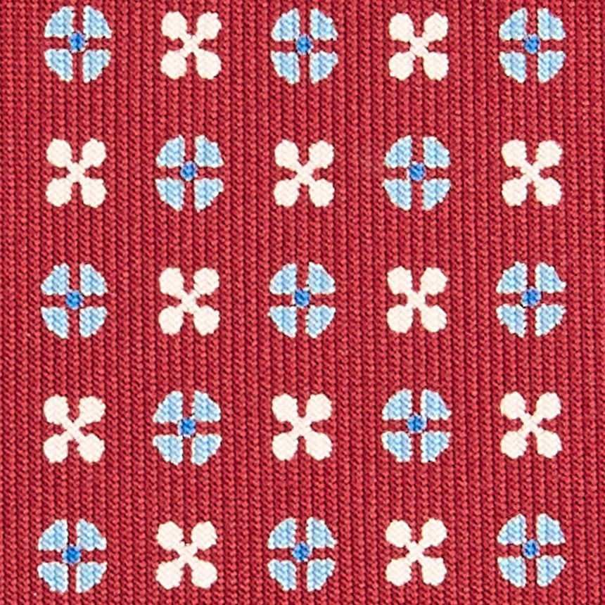 CRAVATTA SARTORIALE IN SETA STAMPATA BORDEAUX