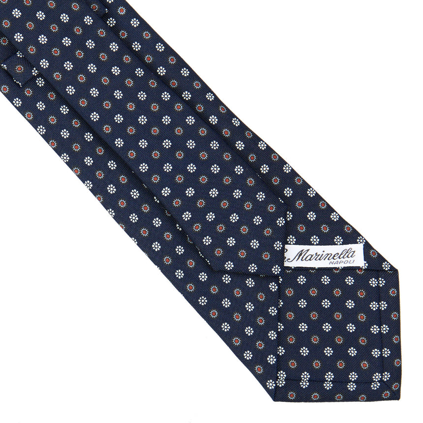 DARK BLUE SARTORIAL PRINTED SILK TIE