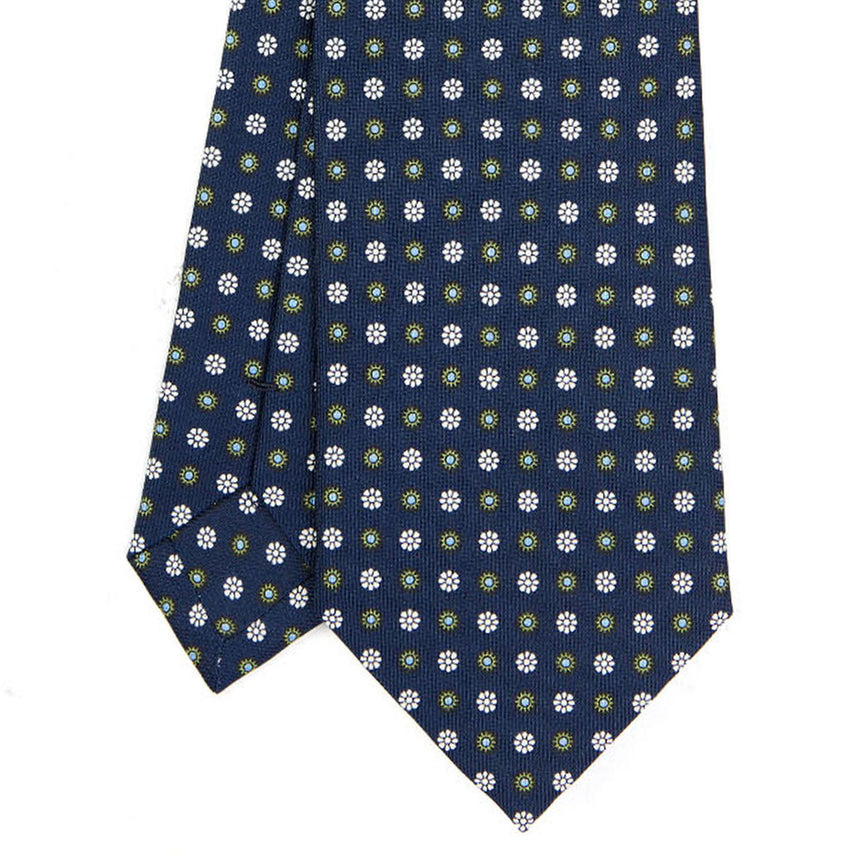 DARK BLUE SARTORIAL PRINTED SILK TIE