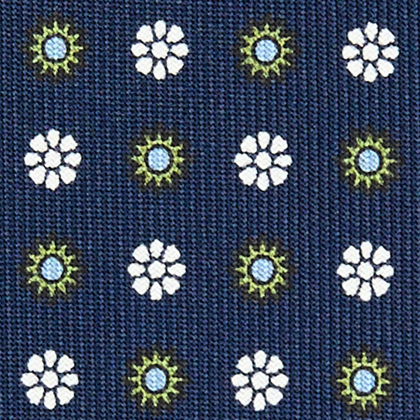 DARK BLUE SARTORIAL PRINTED SILK TIE