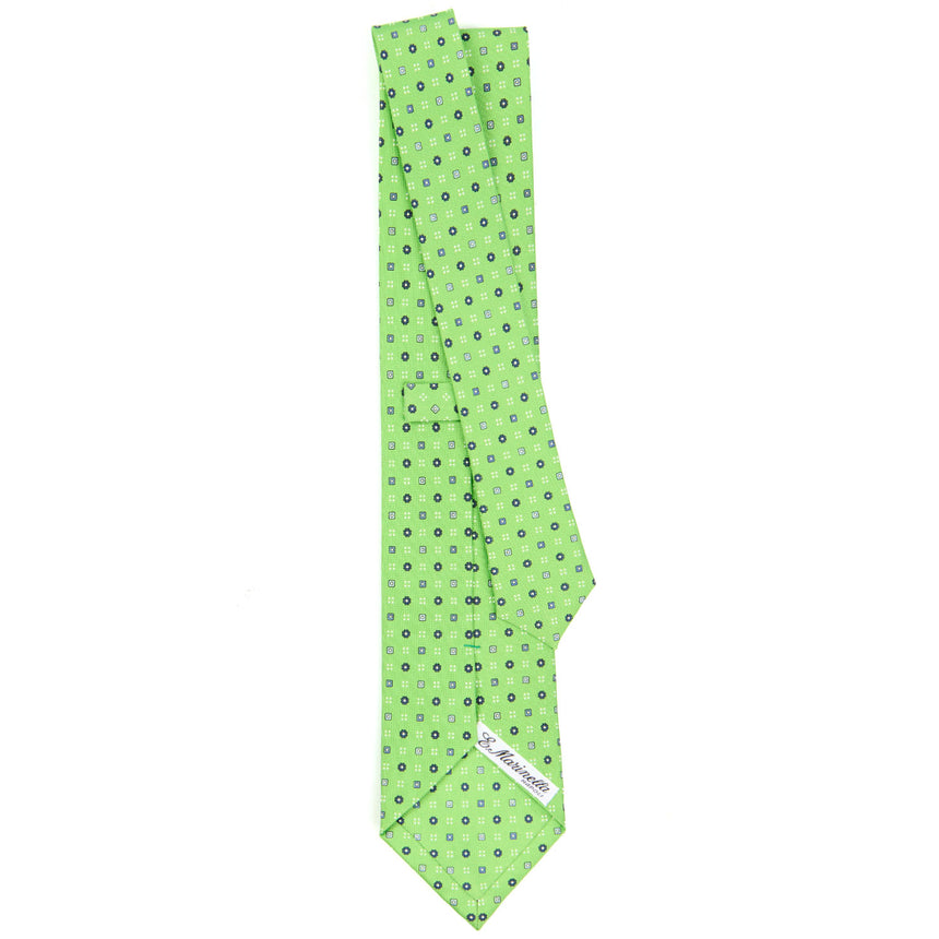 CRAVATTA SARTORIALE IN SETA STAMPATA VERDE CHIARO